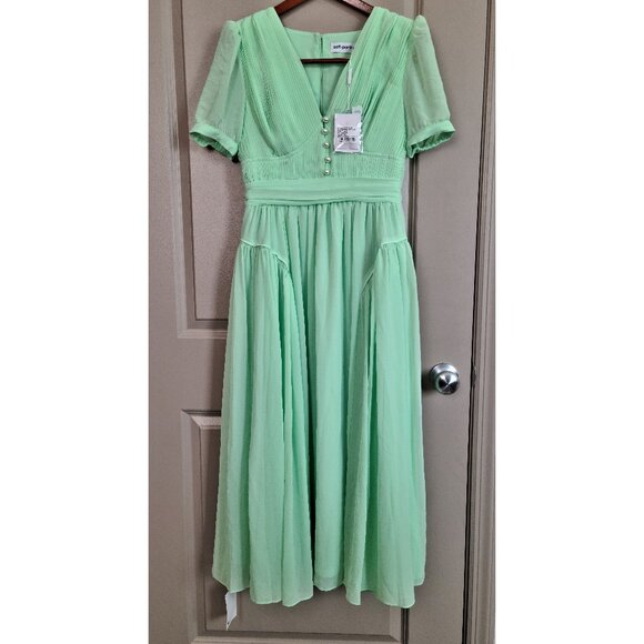 ワンピース SELF-PORTRAIT Woman Dress Green PF25080SG GREEN Self Portrait Green Lace Sleeveless Midi Dress | Shopbop
